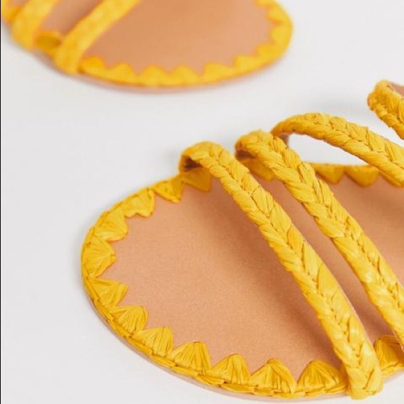 Yellow Raffia Sandals - Picture 2 of 6